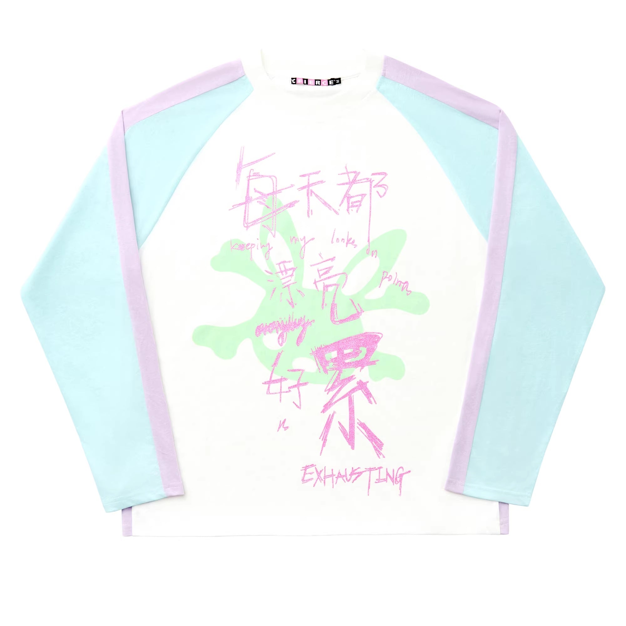 CFIERCE_Soft_Cotton_Blend_Oversized_Raglan_Long_Sleeve_Unisex_Blue_Printed_T-Shirt_MISSTT