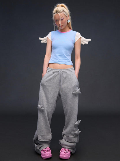 CFIERCE Sparkling Rhinestone Angel Wing Women&