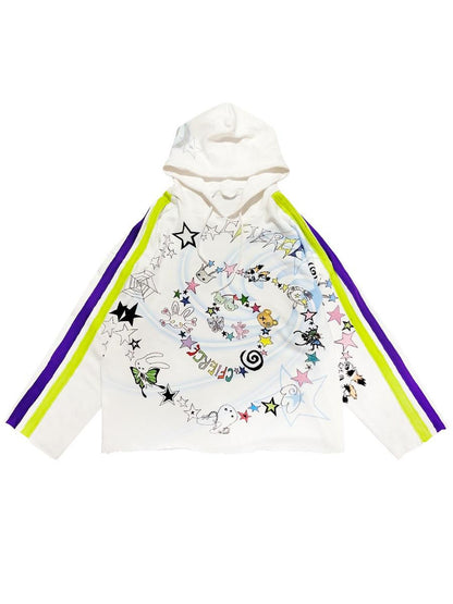 CFIERCE Spiral Graffiti Print Hoodie