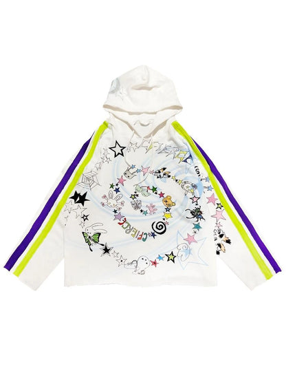 Spiral Graffiti Print Hoodie