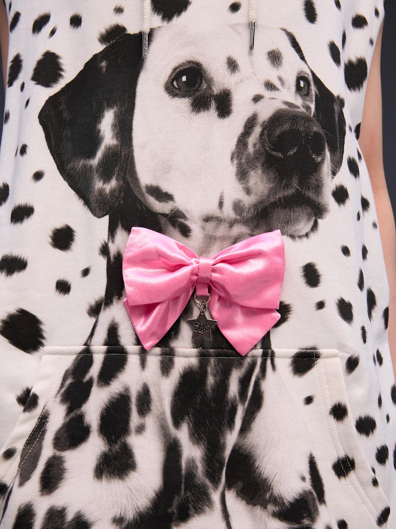 CFIERCE Spotted Dog Print Dog Ear Bow Detail Women&