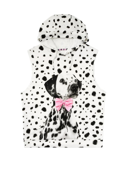CFIERCE Spotted Dog Print Dog Ear Bow Detail Women&