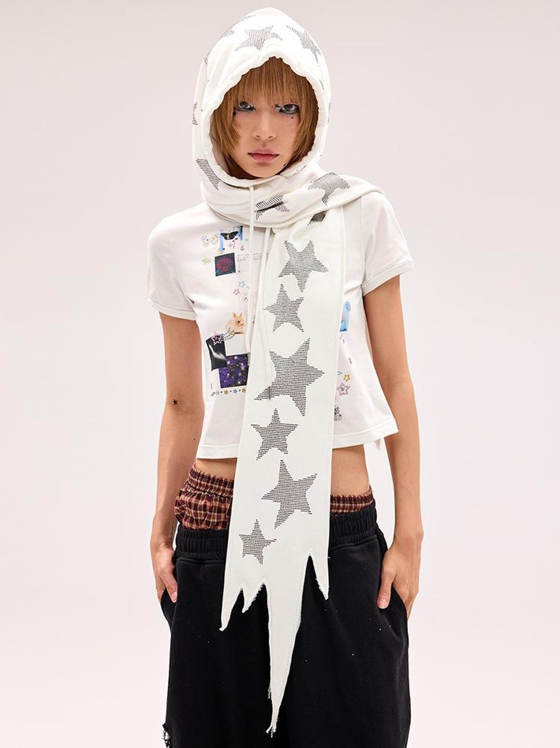 CFIERCE Star Embellished Scarf Hat