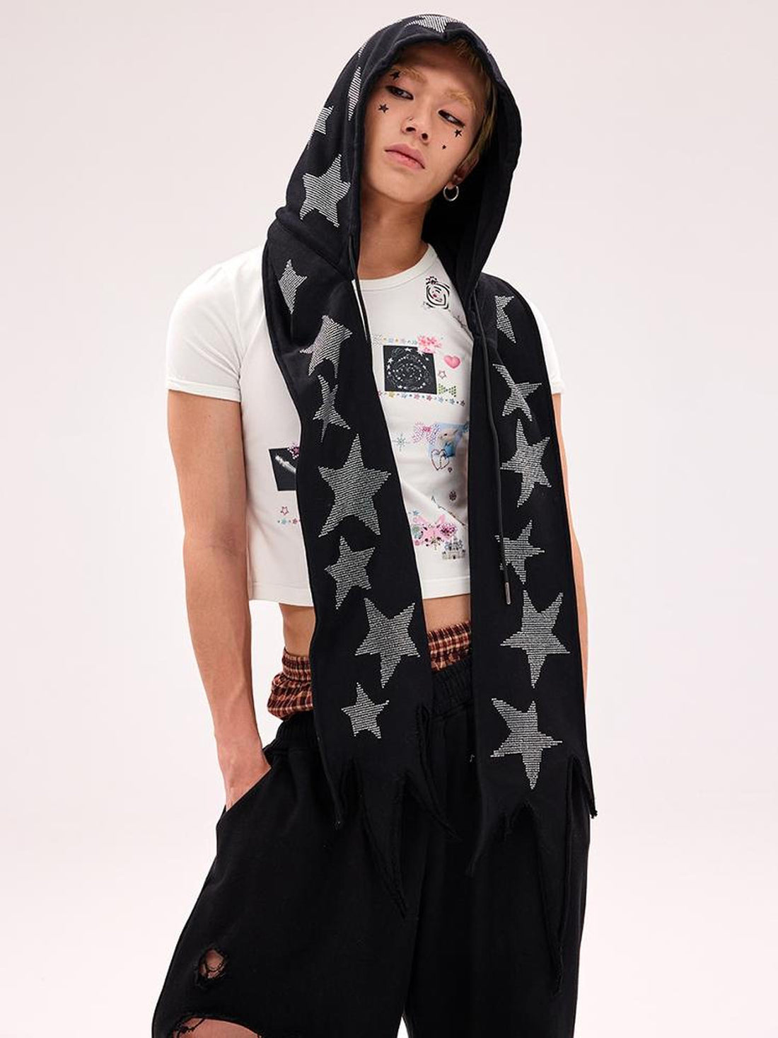 CFIERCE Star Embellished Scarf Hat