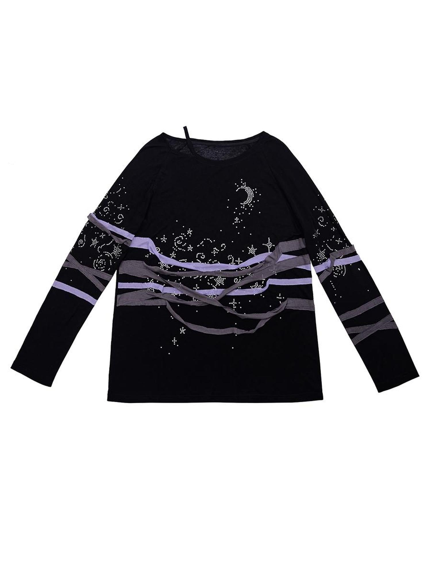 CFIERCE Starry Night Crystal Long Sleeve Tee