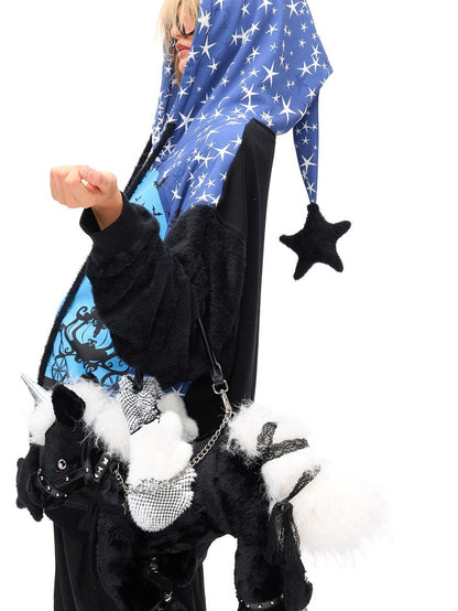 CFIERCE Starry Night Witch Hooded Zip Loose Fit Women&