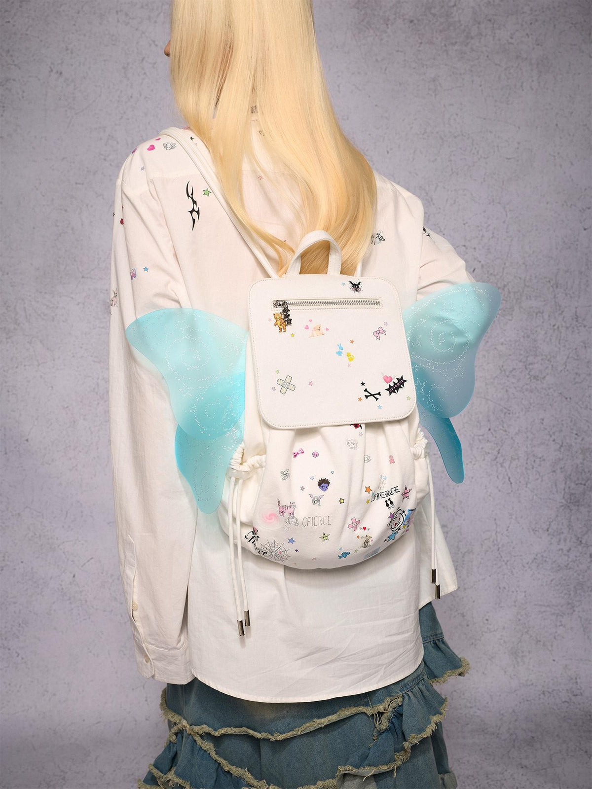 CFIERCE Sticker Print Butterfly Fairy Wings Women&