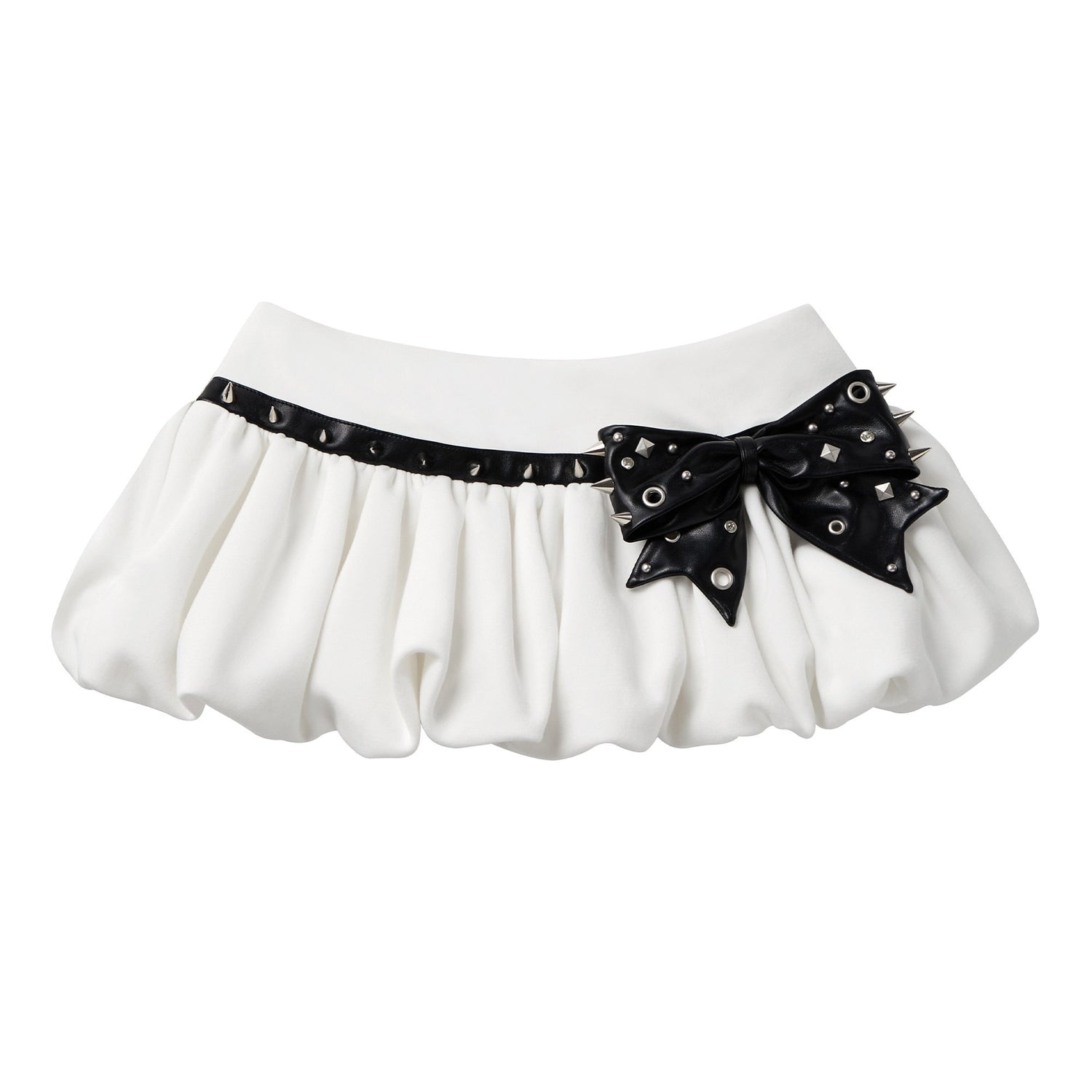 CFIERCE_Studded_Bow_Puff_3D_Embellished_High_Waist_Women&