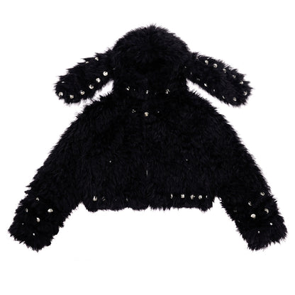 CFIERCE_Studded_Rabbit_Ear_Jacket_V_Neck_T_Shirt_Long_Sleeve_MISSTT