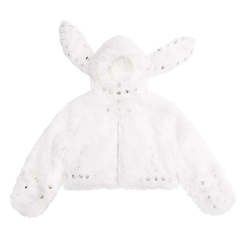 CFIERCE_Studded_Rabbit_Ear_Jacket_V_Neck_T_Shirt_Long_Sleeve_MISSTT