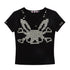 CFIERCE_Studded_Rabbit_Skull_V-neck_Slim_Fit_Women&