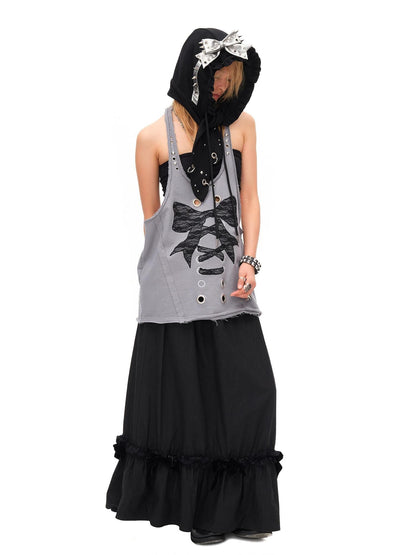 CFIERCE Studded Rivet Bow Rabbit Ear Detail Women&