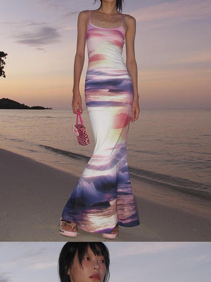 CFIERCE Sunset Beach Fishtail Maxi Dress