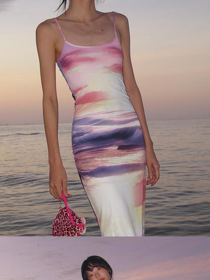 CFIERCE Sunset Beach Fishtail Maxi Dress