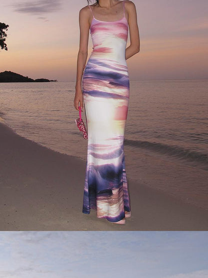 CFIERCE Sunset Beach Fishtail Maxi Dress