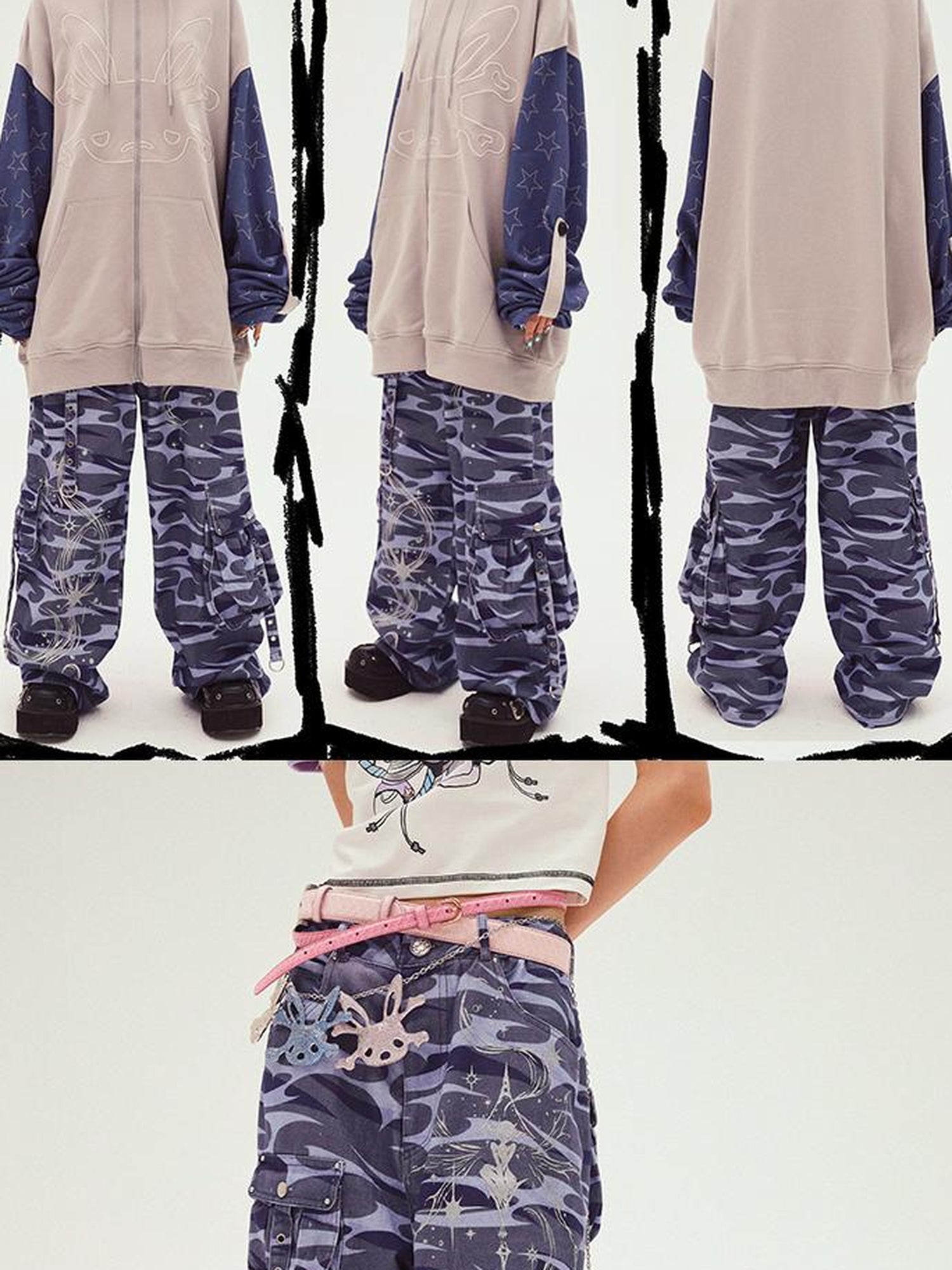 CFIERCE Totem Print Denim