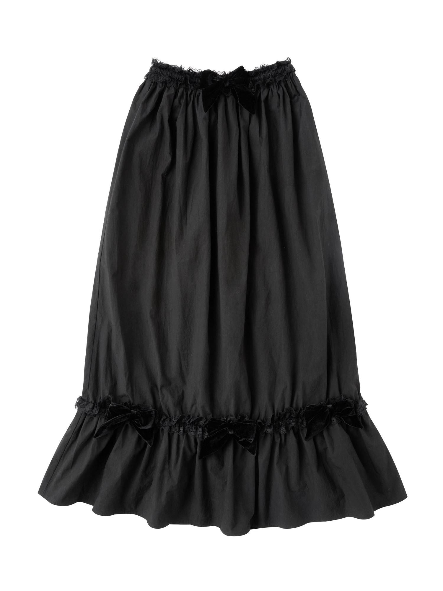 CFIERCE Velvet Bow Pleated Lace Mid Rise Straight Women&