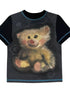 Vintage Bear Graphic Tee Distressed Print Washed Effect