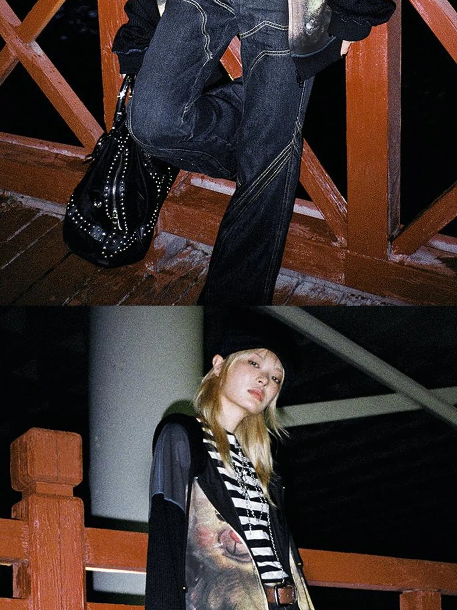 Vintage Bear Print Hooded Sweatshirt