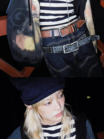 Vintage Bear Print Hooded Sweatshirt