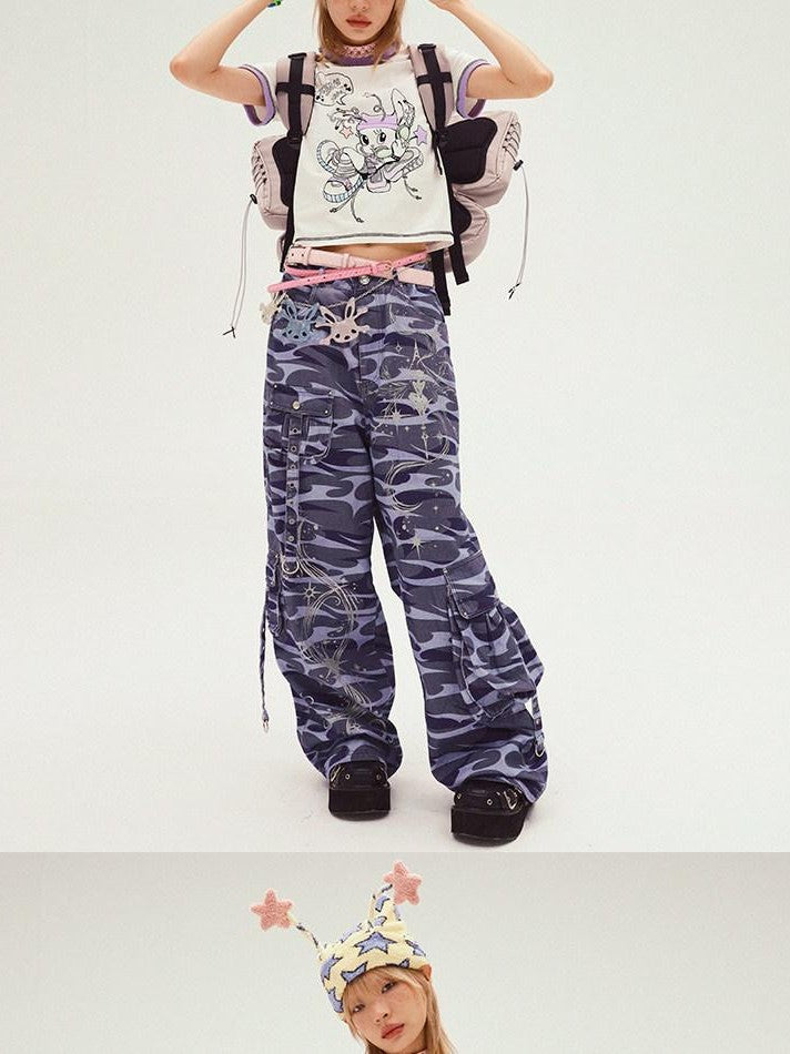 CFIERCE White Rabbit Sprite Print Slim Fit Crew Neck Women&