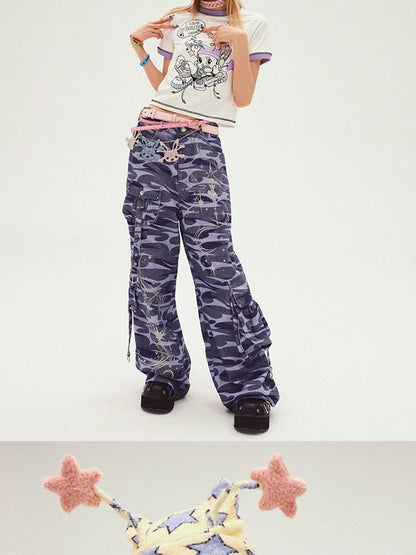 CFIERCE White Rabbit Sprite Print Slim Fit Crew Neck Women&