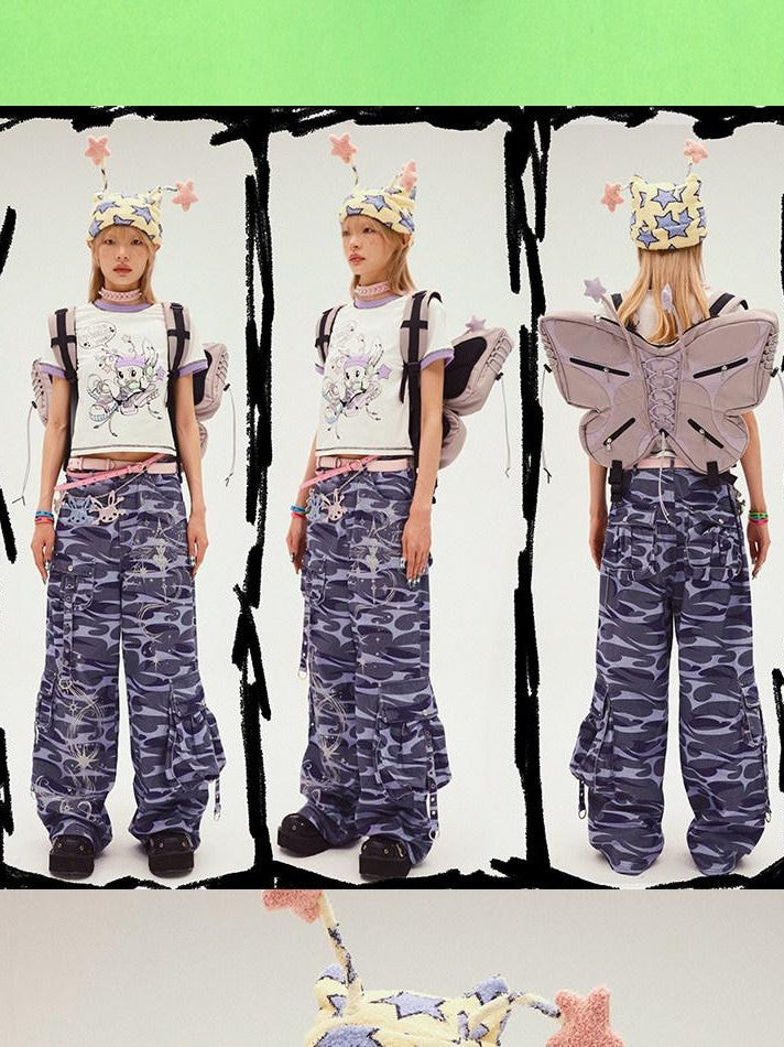 CFIERCE White Rabbit Sprite Print Slim Fit Crew Neck Women&
