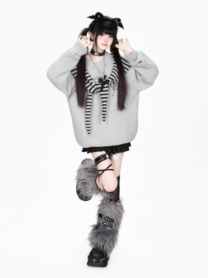 CRAZYGIRL Angel Wing Striped Loose Fit Women&