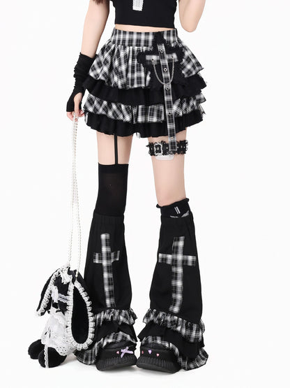 CRAZYGIRL_Black_White_Plaid_Puff_Sleeve_Slim_Fit_Lapel_Women&