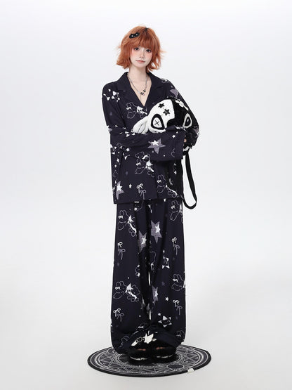 CRAZYGIRL Black White Rabbit Print Women&