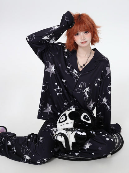 CRAZYGIRL Black White Rabbit Print Women&