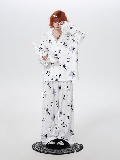 CRAZYGIRL Black White Rabbit Print Women&