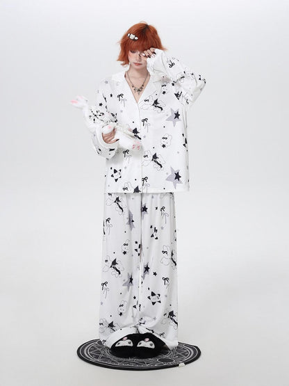 CRAZYGIRL Black White Rabbit Print Women&