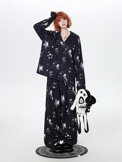 CRAZYGIRL Black White Rabbit Print Women&