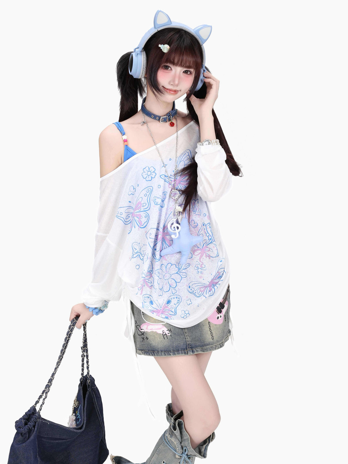 CRAZYGIRL_Butterfly_Retro_Loose_Drawstring_Women&