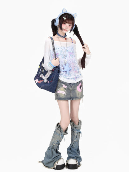 CRAZYGIRL Butterfly Retro Loose Drawstring Women&