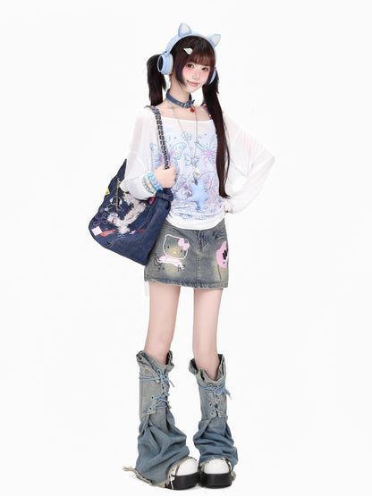 CRAZYGIRL Butterfly Retro Loose Drawstring Women&