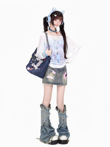 CRAZYGIRL Butterfly Retro Loose Drawstring Women&