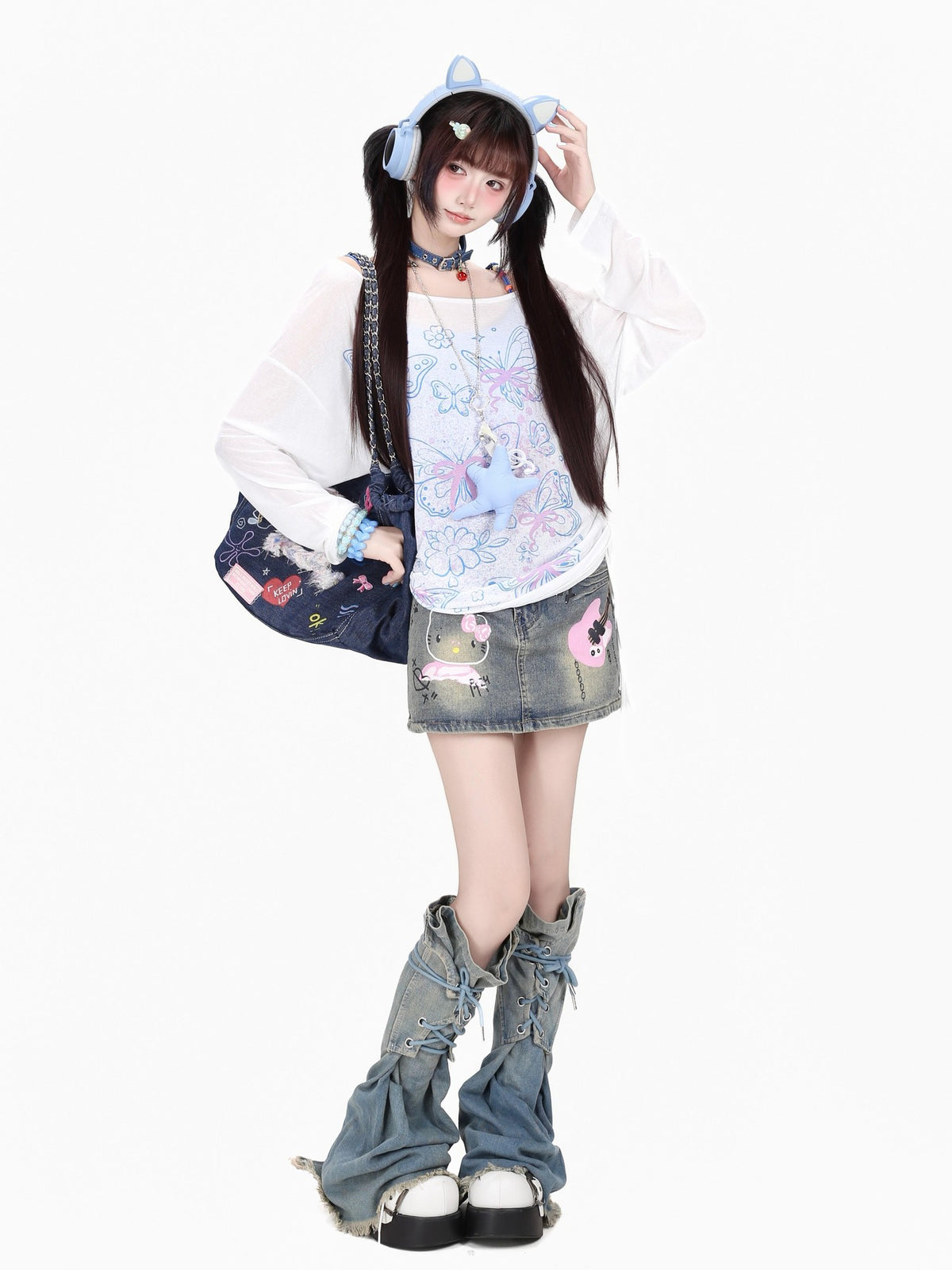 CRAZYGIRL Butterfly Retro Loose Drawstring Women&
