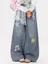 CRAZYGIRL_Colorful_Music_Note_Starfish_Embroidered_Washed_High_Waist_Women&