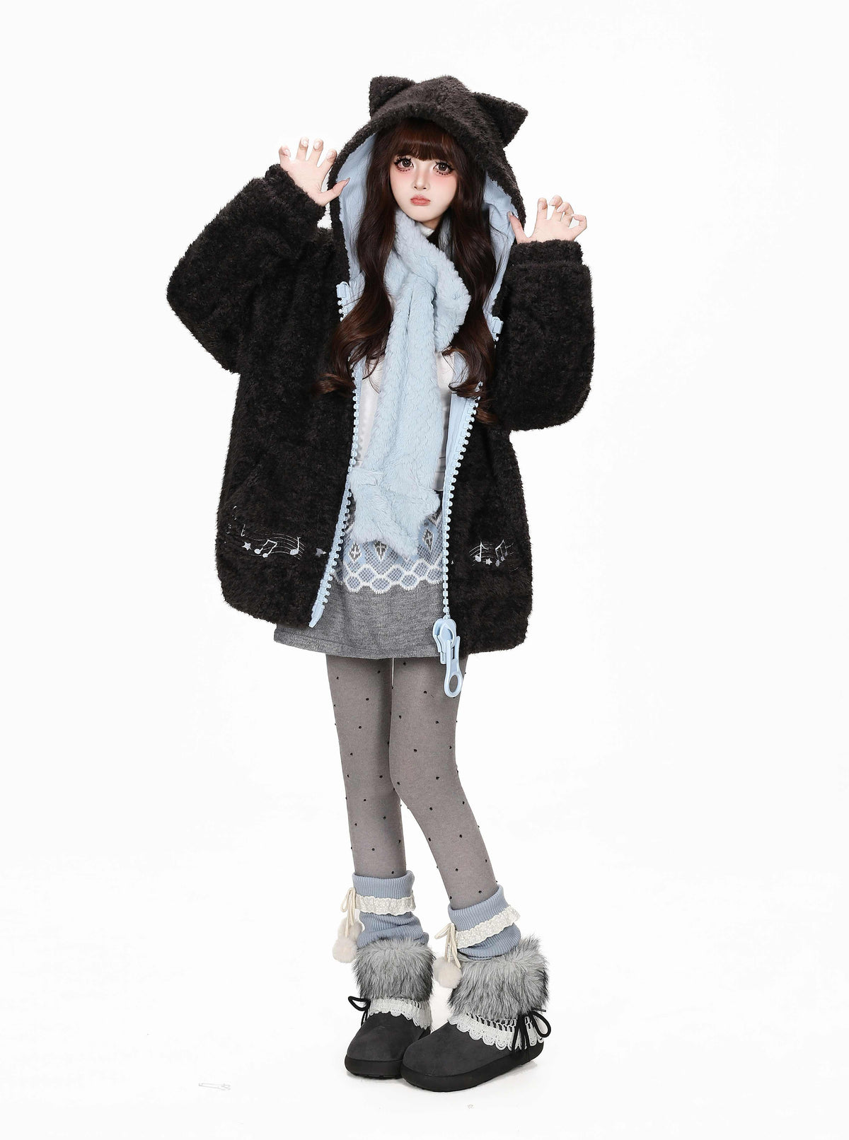 CRAZYGIRL_Contrast_Cartoon_Cat_Ear_Hooded_Loose_Warm_Women&