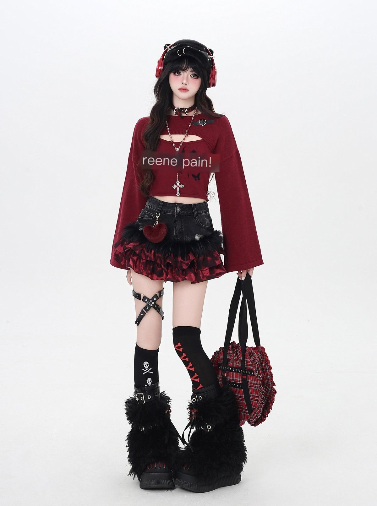 CRAZYGIRL_Cropped_Letter_Print_Buttoned_Long_Sleeve_Two_Piece_Women&