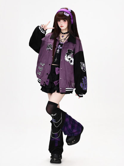 CRAZYGIRL Embroidered Loose Suede Women&