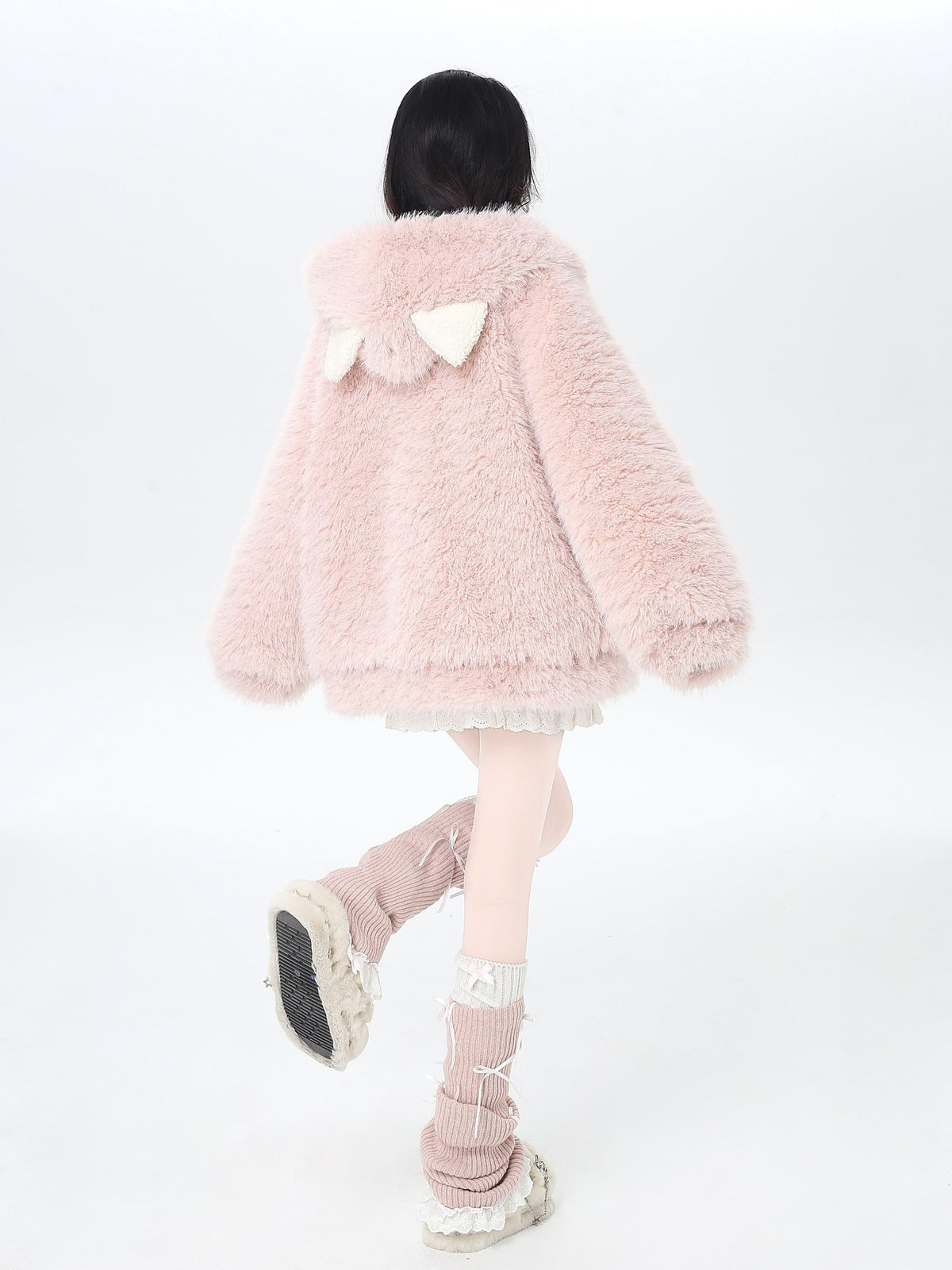 CRAZYGIRL Fluffy Cat Ear Hooded Loose Fit Women&