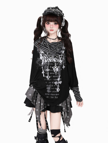 CRAZYGIRL_Gothic_Striped_Patchwork_Stacked_Collar_Fitted_Women&