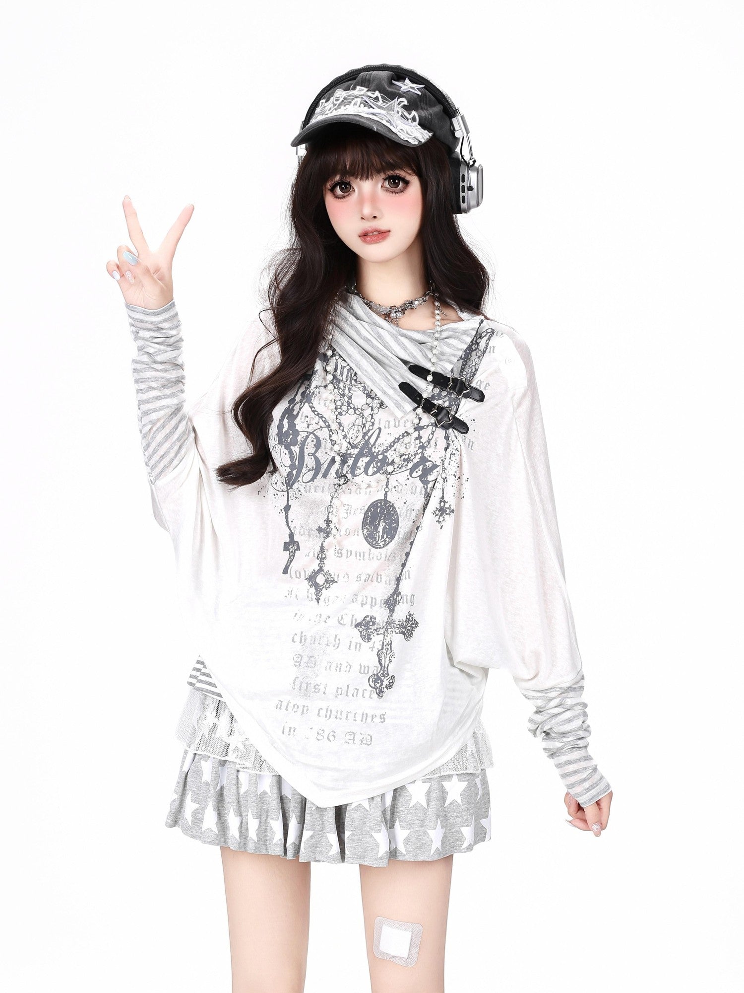 CRAZYGIRL Gothic Striped Patchwork Stacked Collar Fitted Women&