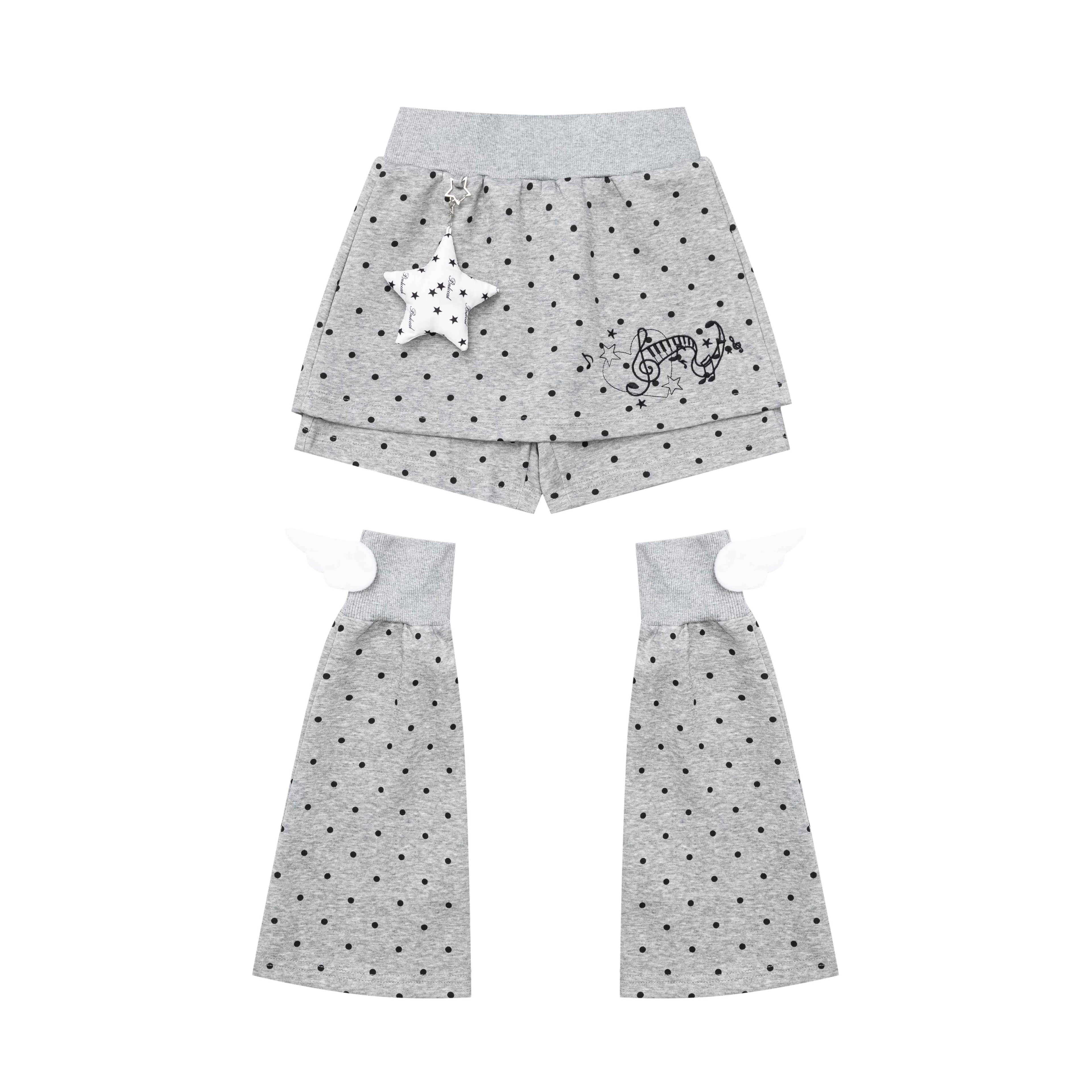 CRAZYGIRL_Gray_Polka_Dot_Butterfly_Wing_Hooded_Short_Loose_Women&