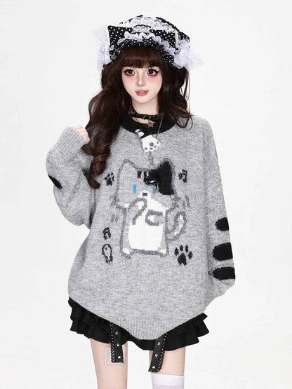 CRAZYGIRL_Jacquard_Cat_Knit_Women&