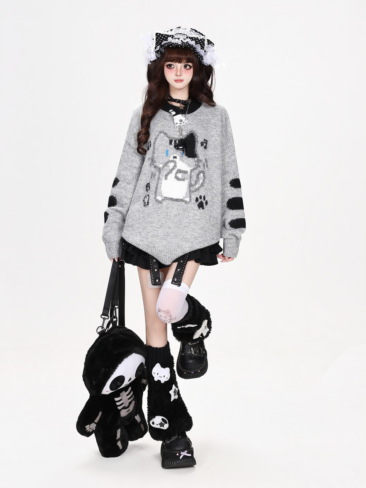 CRAZYGIRL Jacquard Cat Knit Women&