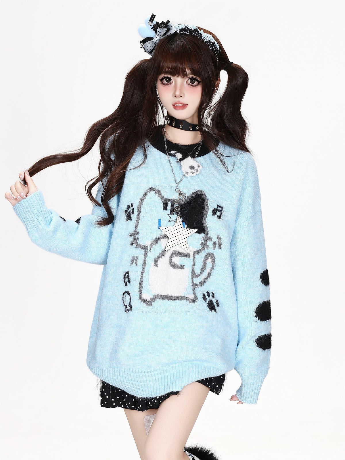 CRAZYGIRL Jacquard Cat Knit Women&